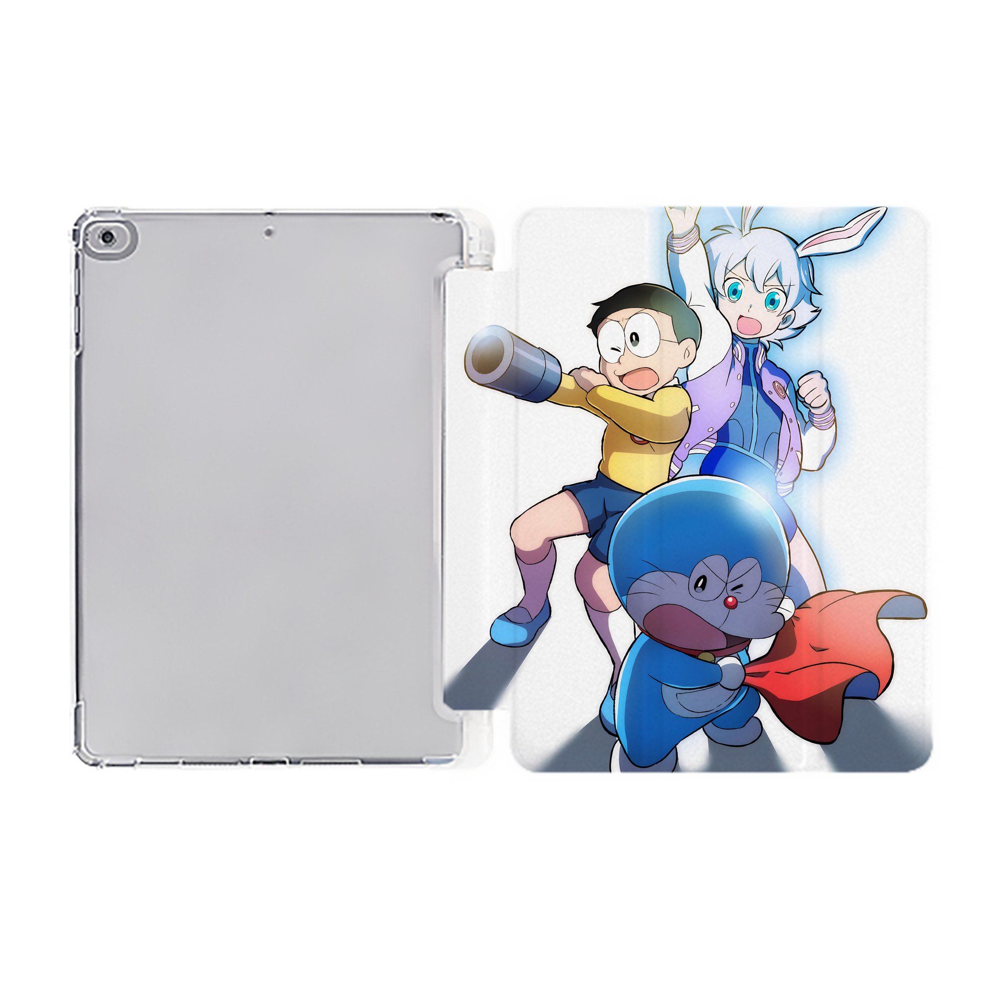 （画像用） ドラえもん Doraemon IPad ケース ペン収納付き 三つ折りスタンド PUレザー×シリコン 対応機種9.5/10.5/10.9インチ